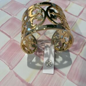 Tory Burch Gold Cutout Cuff Bracelet